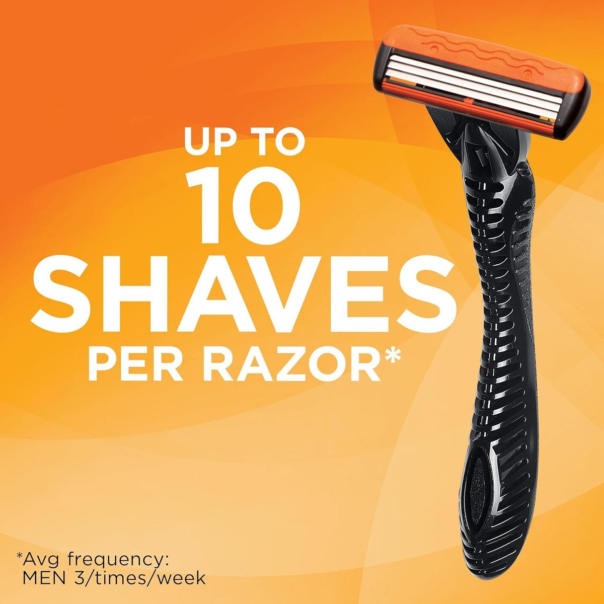 Men's Refillable 3-Blade Razor Set with Aloe & Vitamin E, Pack of 14 Refills