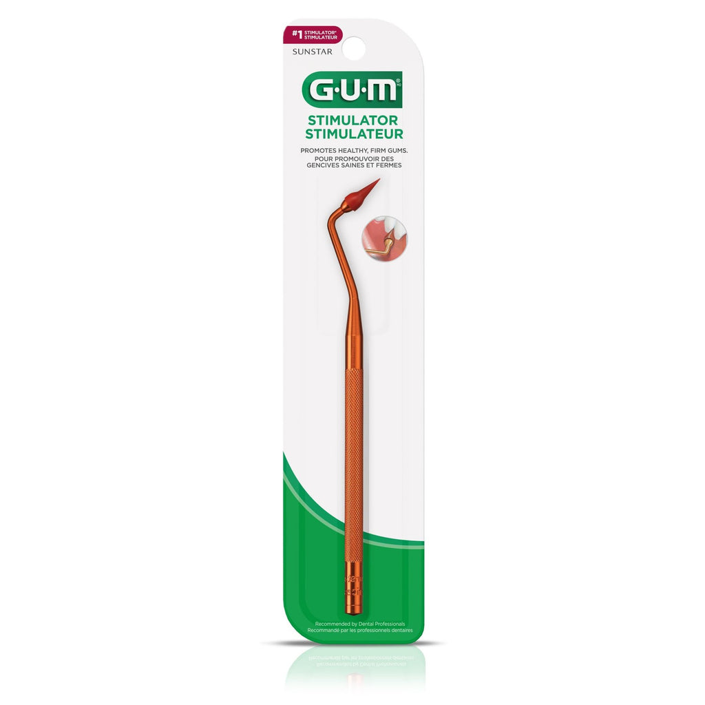 GUM Stimulator with Rubber Tip and Long Handle for Gum Massage and Oral Care