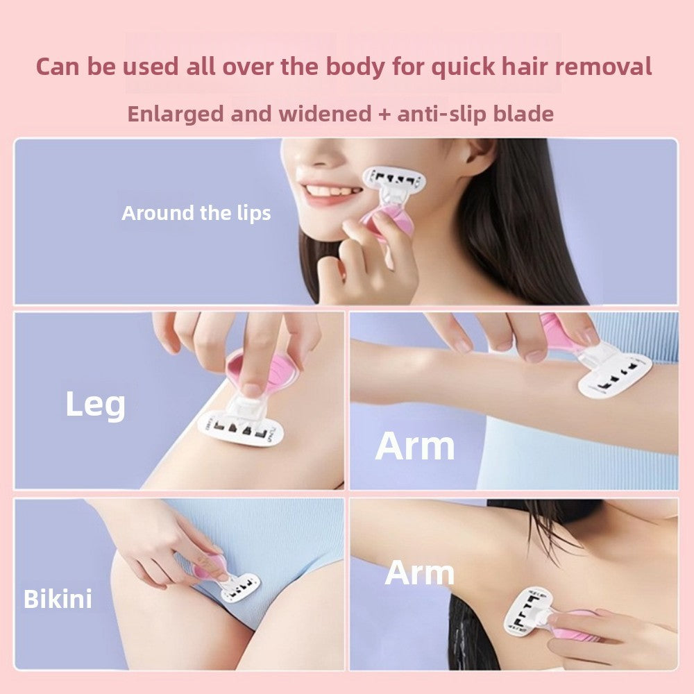 Women Men Reusable 4 Blade Safety Razor for Sensitive Skin Travel Shaver
