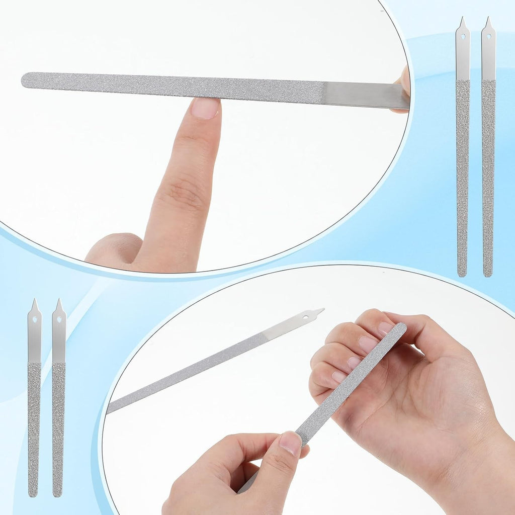 Diamond Deb Nail File Double Sided Stainless Steel Nail Buffer - Fine Grit