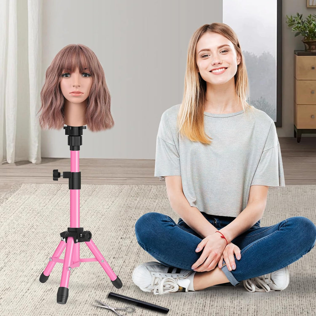 Adjustable 25 Inch Wig Stand Tripod for Hairdressing Practice
