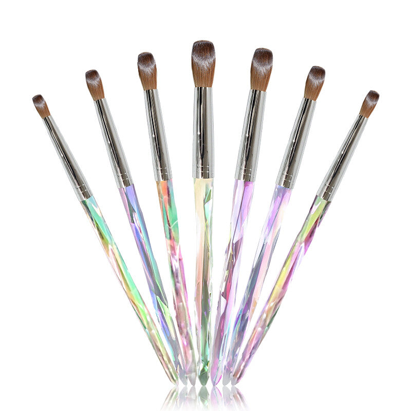 Professional Acrylic Nail Brush - Kolinsky Round & Crimped Handle for Nail Art & Sculpting