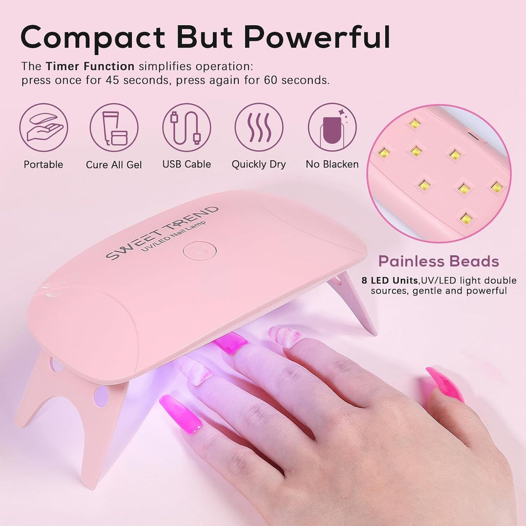 Professional Acrylic Nail Kit with UV Lamp & Tools for Beginners