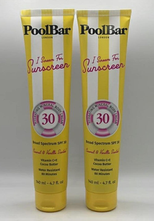 Mineral Sunscreen SPF 30 - 2 Pack, Coconut & Vanilla Scent, 4.7 FL Oz Each