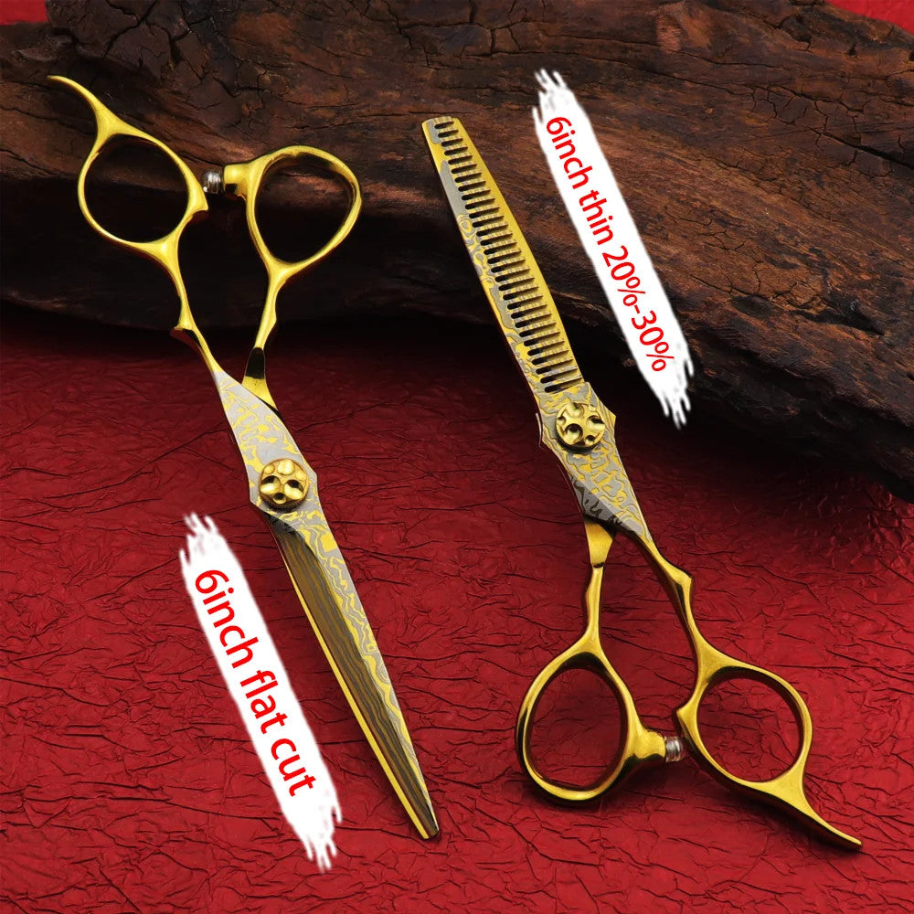 Professional Damascus Hairdressing Thinning & Cutting Scissors 6 Inch