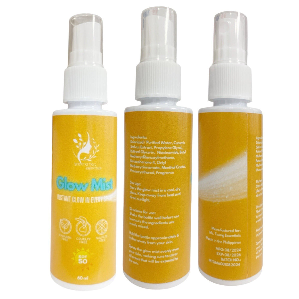 SPF 50 Glow Mist with Sun Protection and Hydrating Ingredients - 60ml