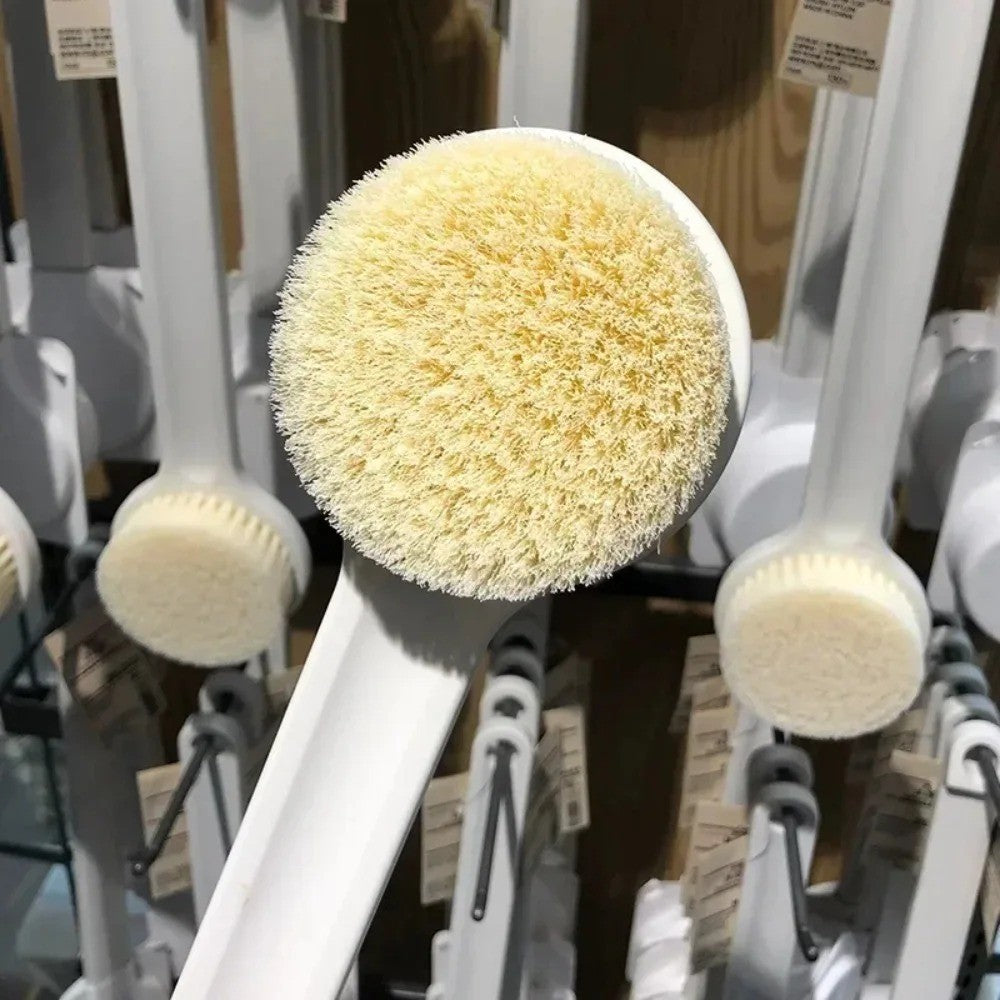 Long Handle Japanese Bath Brush with Soft Bristles for Body Massage & Exfoliation