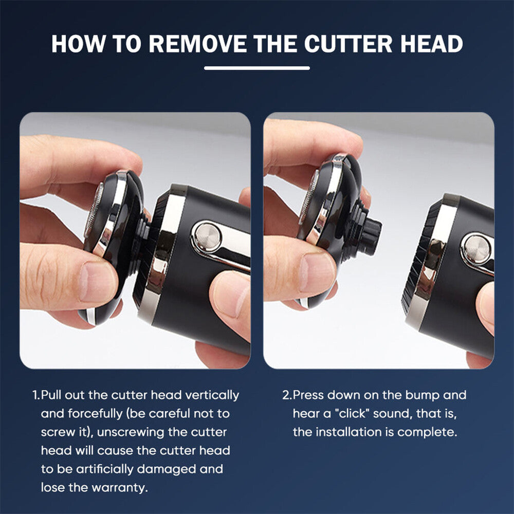 Men Electric Head Shaver Bald Head Razor Wet Dry Rechargeable Rotary Shaver