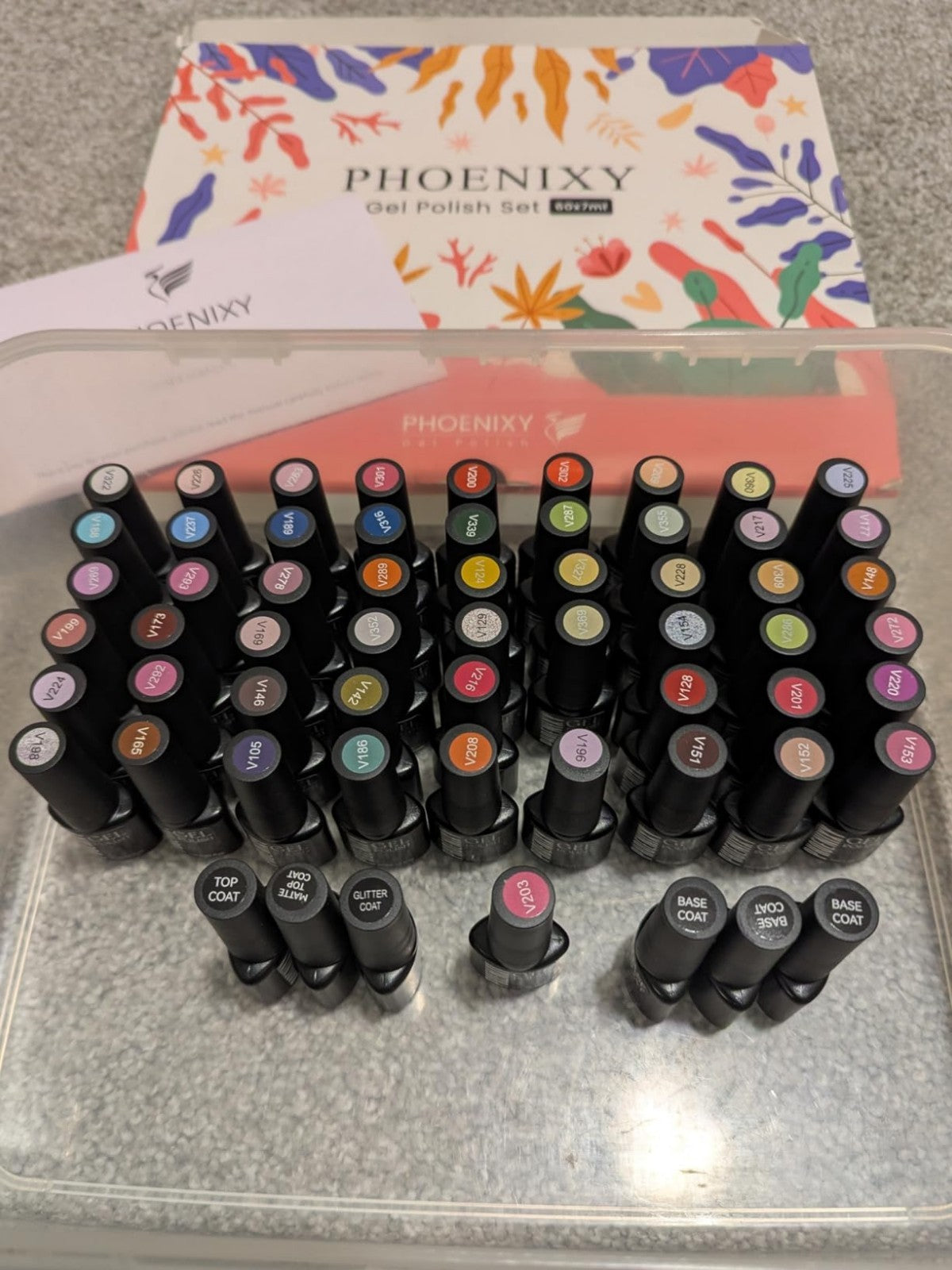 42-Piece Gel Nail Polish Kit with 36 Colors, Base & Top Coats for DIY Manicure