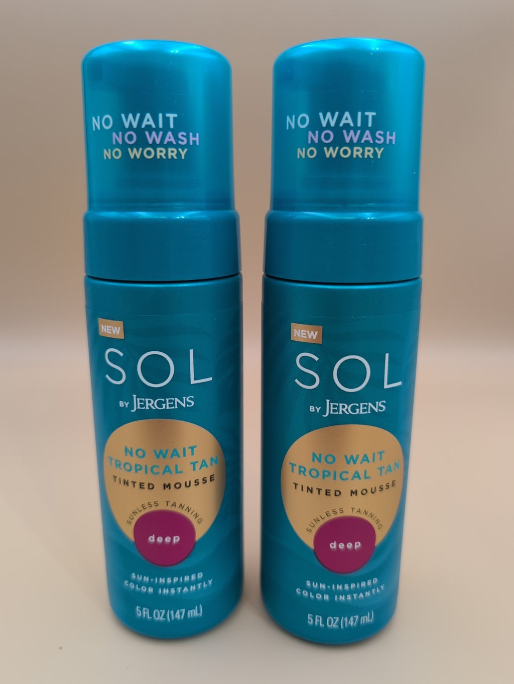 Jergens No Wait Tropical Tan Tinted Sunless Tanning Mousse - Deep, 5 oz