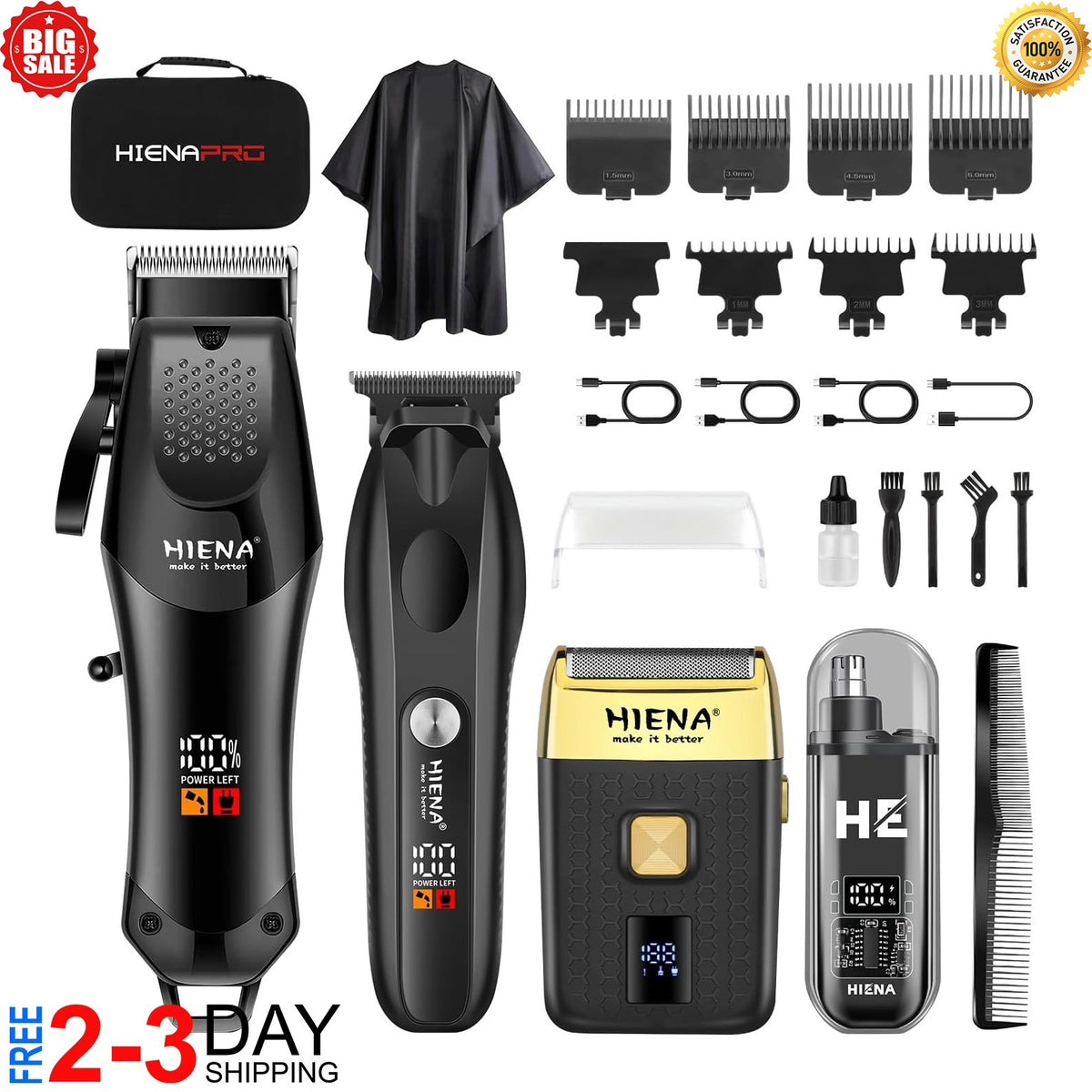 Professional Hair Clippers & Trimmer Set for Men - Adjustable Blades, Quiet Motor