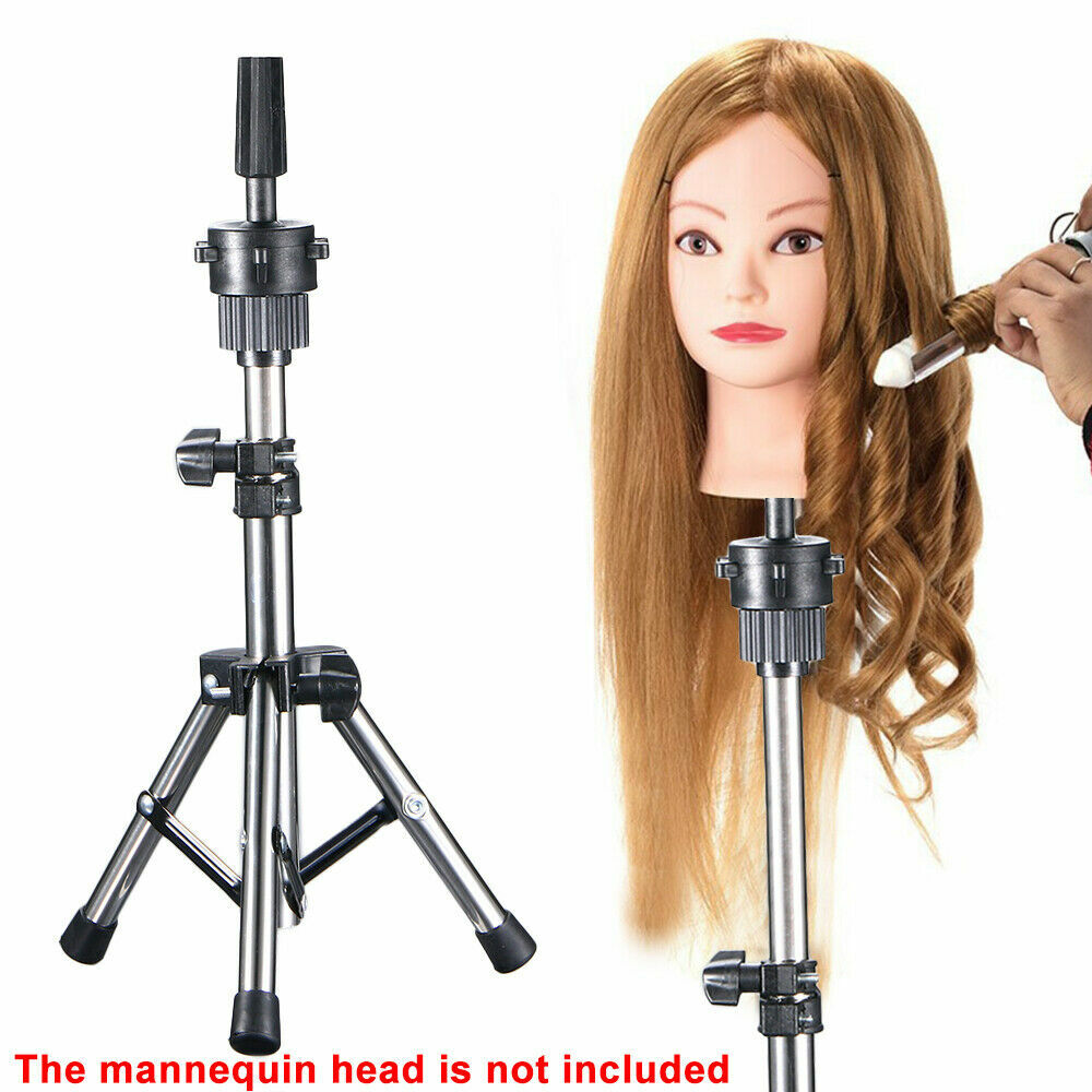 Portable Wig Mannequin Head Stand with Adjustable Tripod Holder
