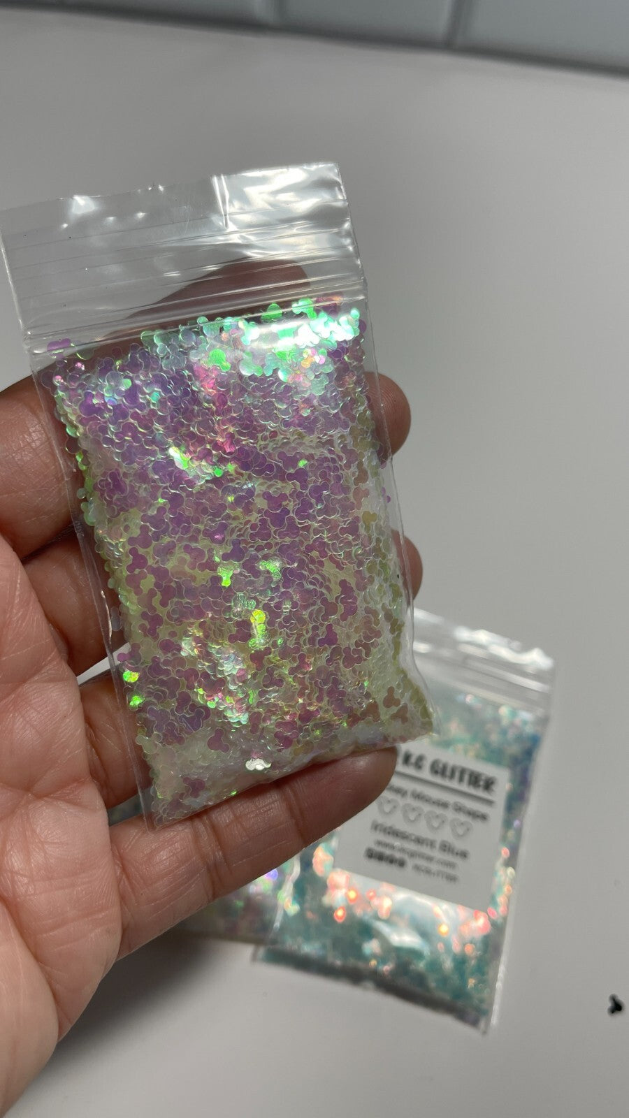 50g Iridescent Pink Mickey Mouse Glitter for Nail Art & Crafting