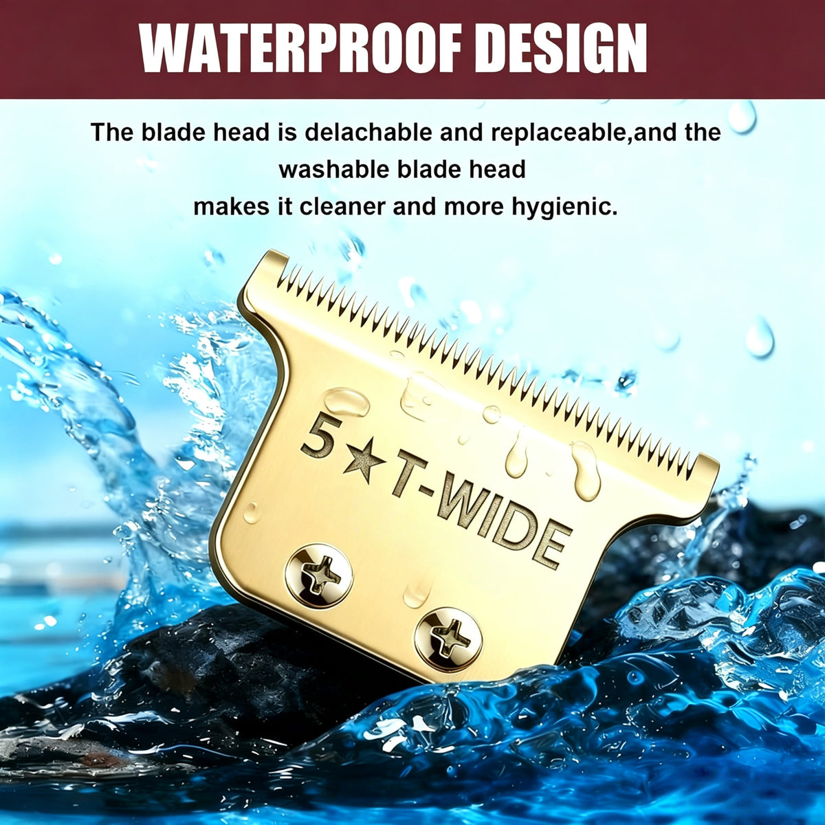 Replacement T-Wide Blade for Wahl Detailer Li & 5 Star Series Trimmers