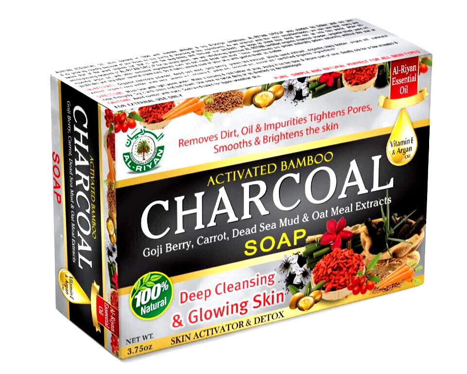 Organic Charcoal Bar Soap for Brightening & Deep Cleansing - Natural Vegan Skin Care