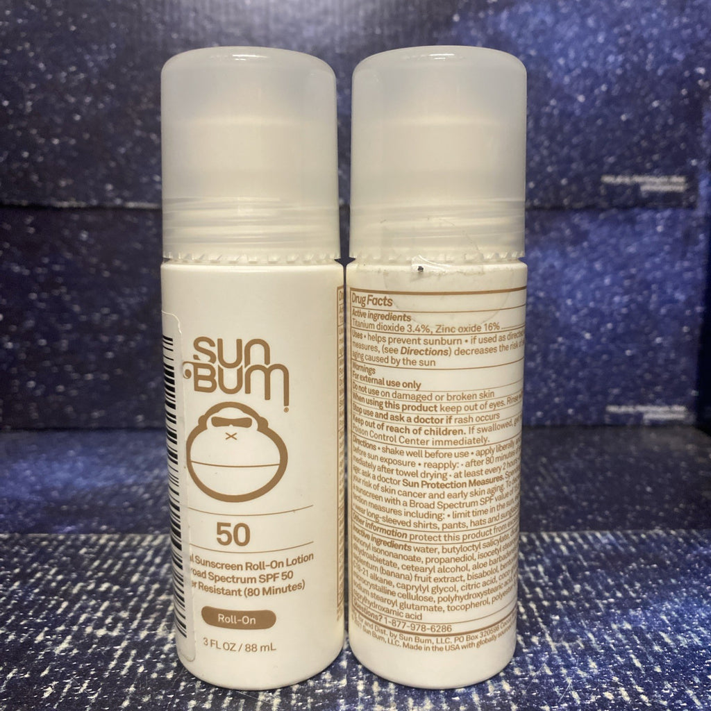 Sun Bum Mineral Sunscreen Roll-On SPF 50 Broad Spectrum 3 Oz - Pack of 2