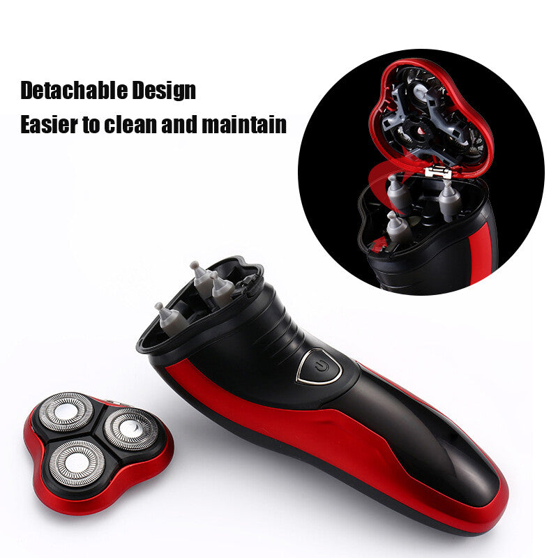 Men's Waterproof Rotary Electric Shaver with Pop-Up Trimmer - Cordless Wet Dry
