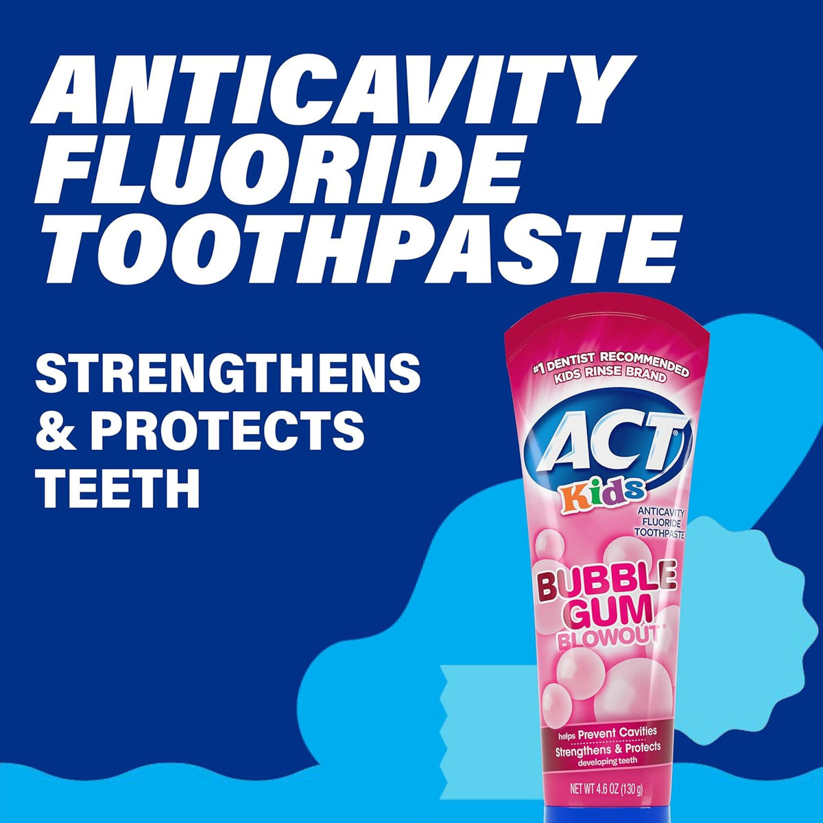 Kids Fluoride Toothpaste Bubble Gum Flavored 4.6 Oz. Cavity Protection