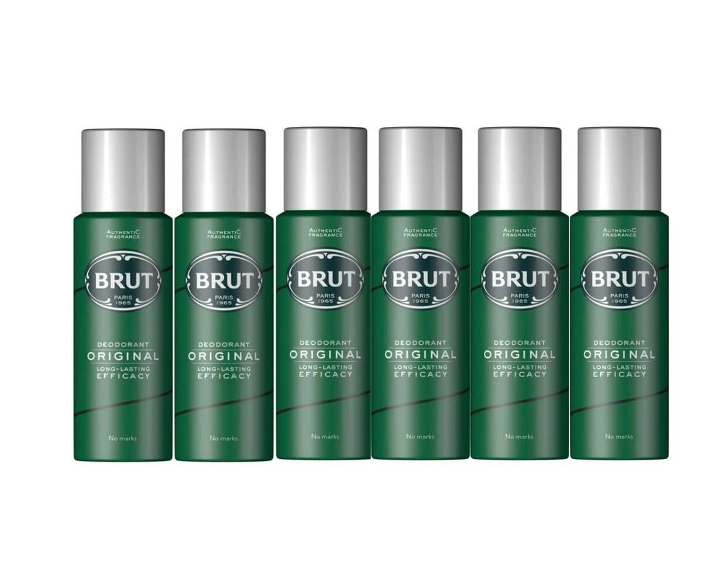 6 Pack Brut Original Men’s Body Spray Deodorant 200ml Aerosol