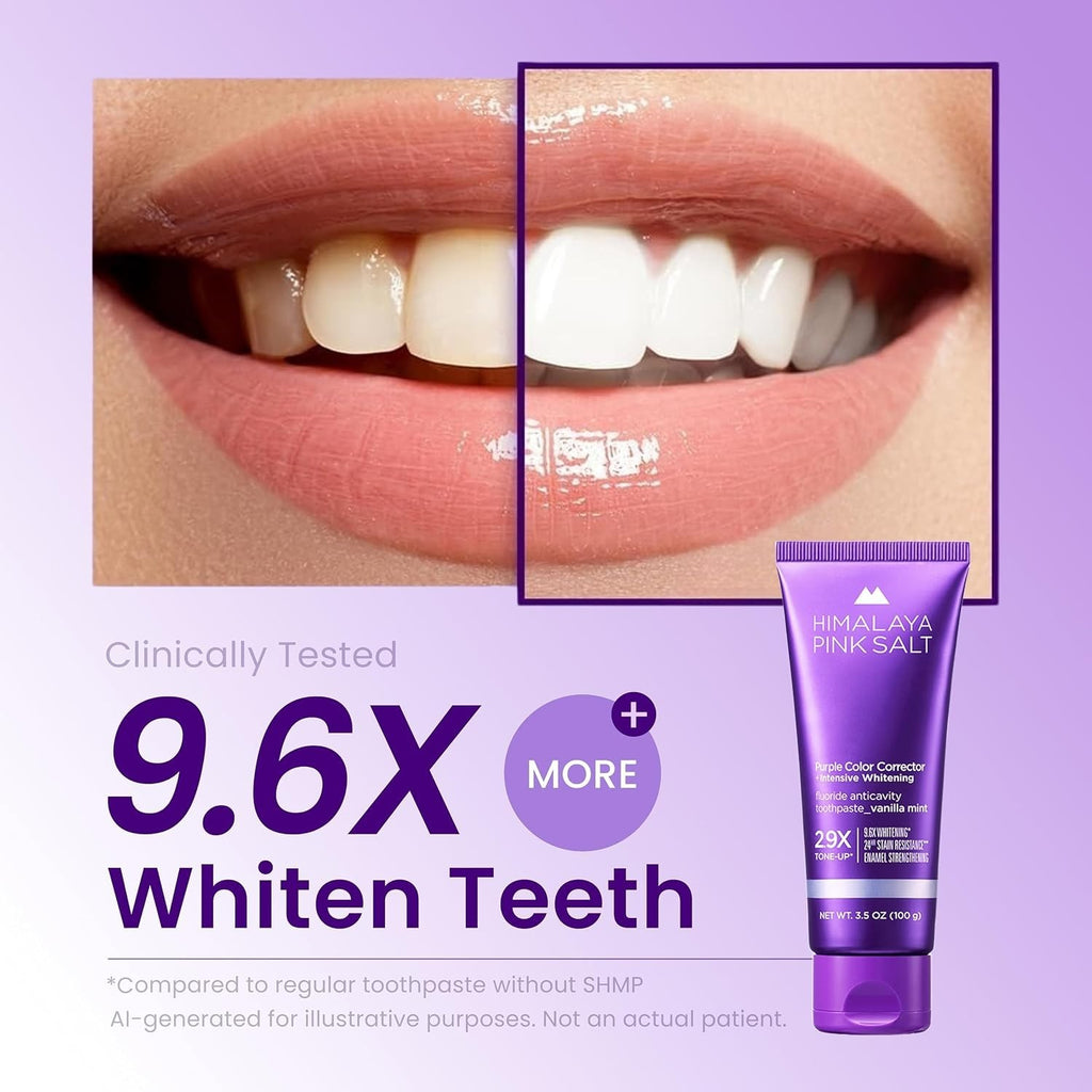 Purple Whitening Toothpaste 3.5 oz - Deep Stain Removal & Brightening
