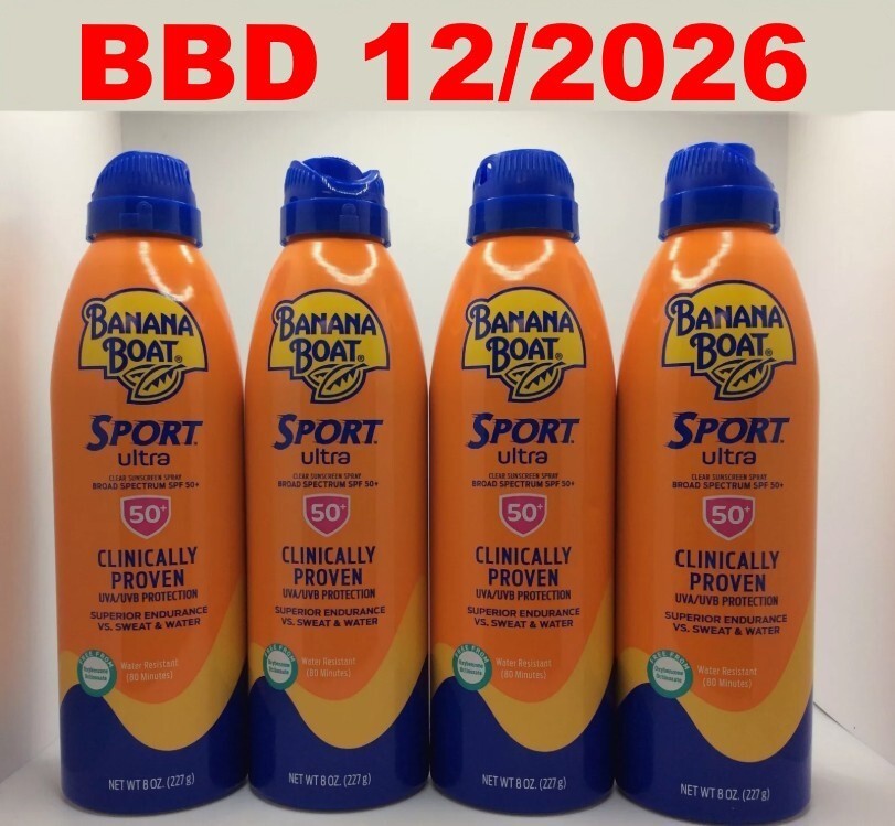 Broad Spectrum SPF 50 Sunscreen Lot of 4 Cans for Sports & Outdoor Activities