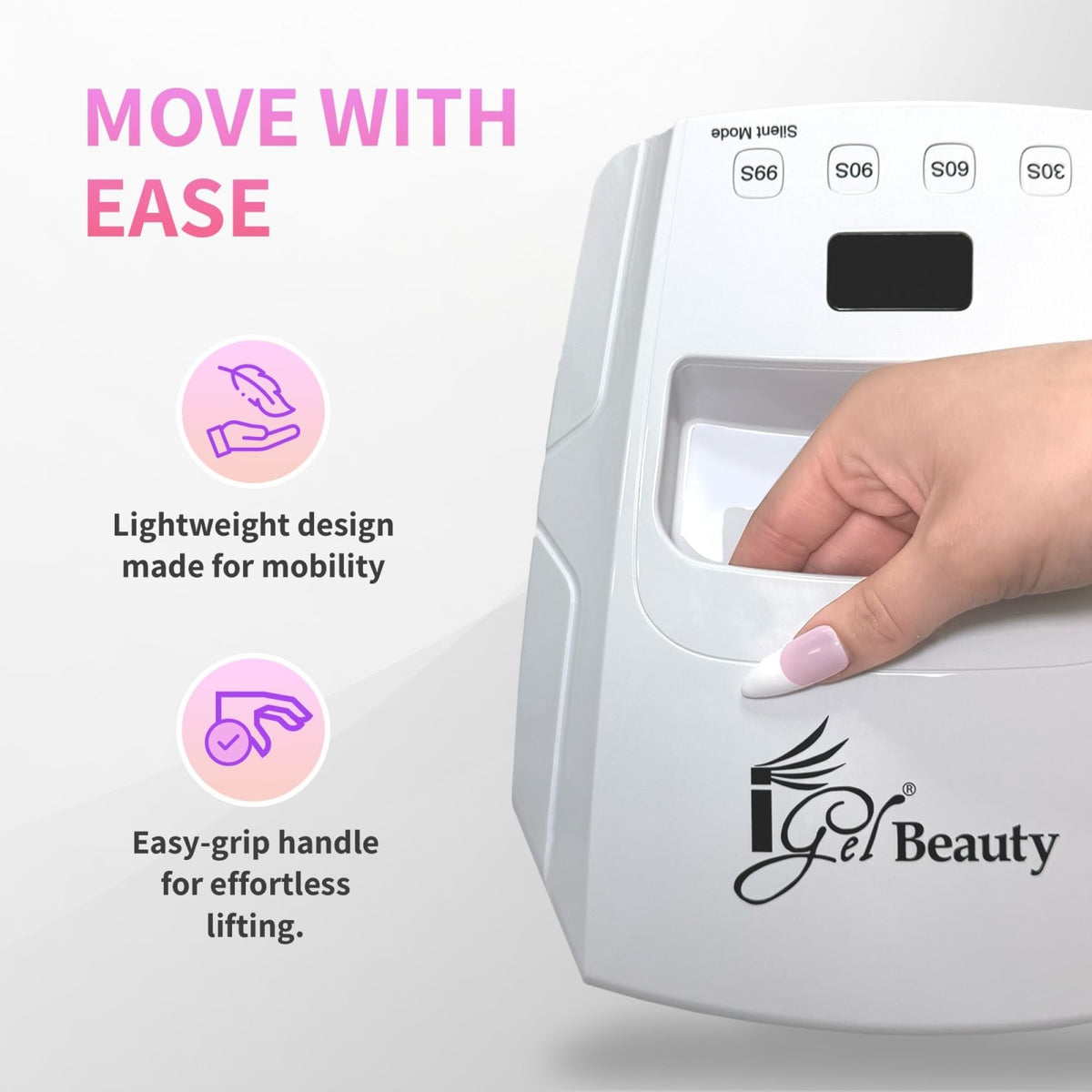 Cordless 48W UV LED Nail Lamp with Timer for Gel Polish and Builder Gel