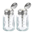 2Pcs 80ML Glass Pump Dispenser Bottles for Alcohol, Toner & Makeup Remover