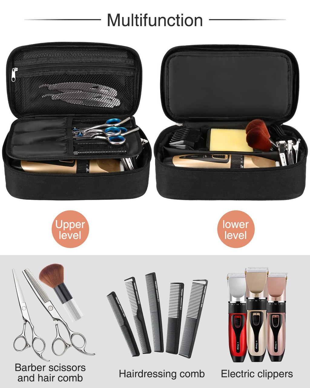 Professional Barber Tool Bag for Hair Clippers & Grooming Supplies