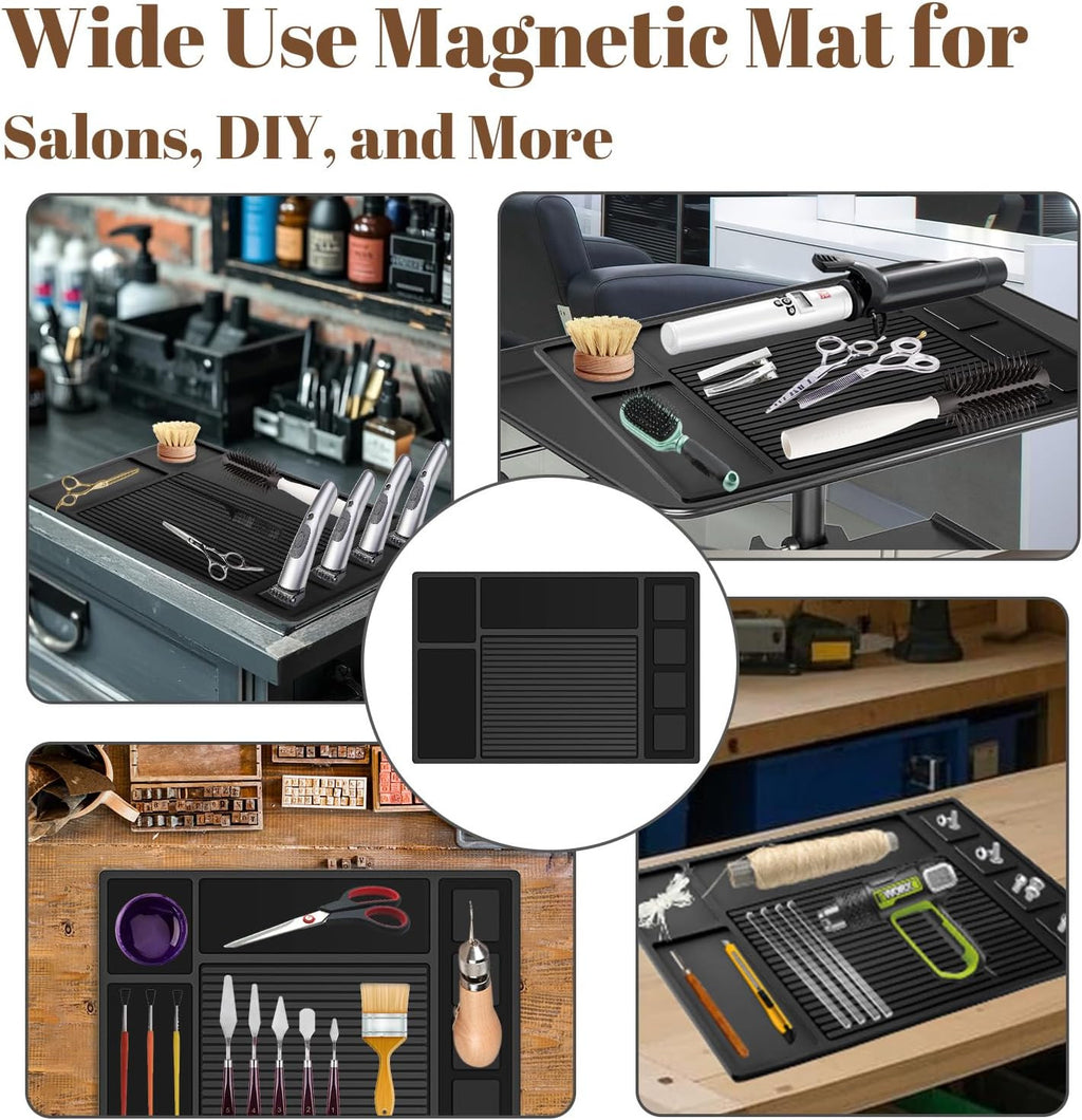 Magnetic Barber Mat for Clippers and Tools — Organizer for Barber Station
