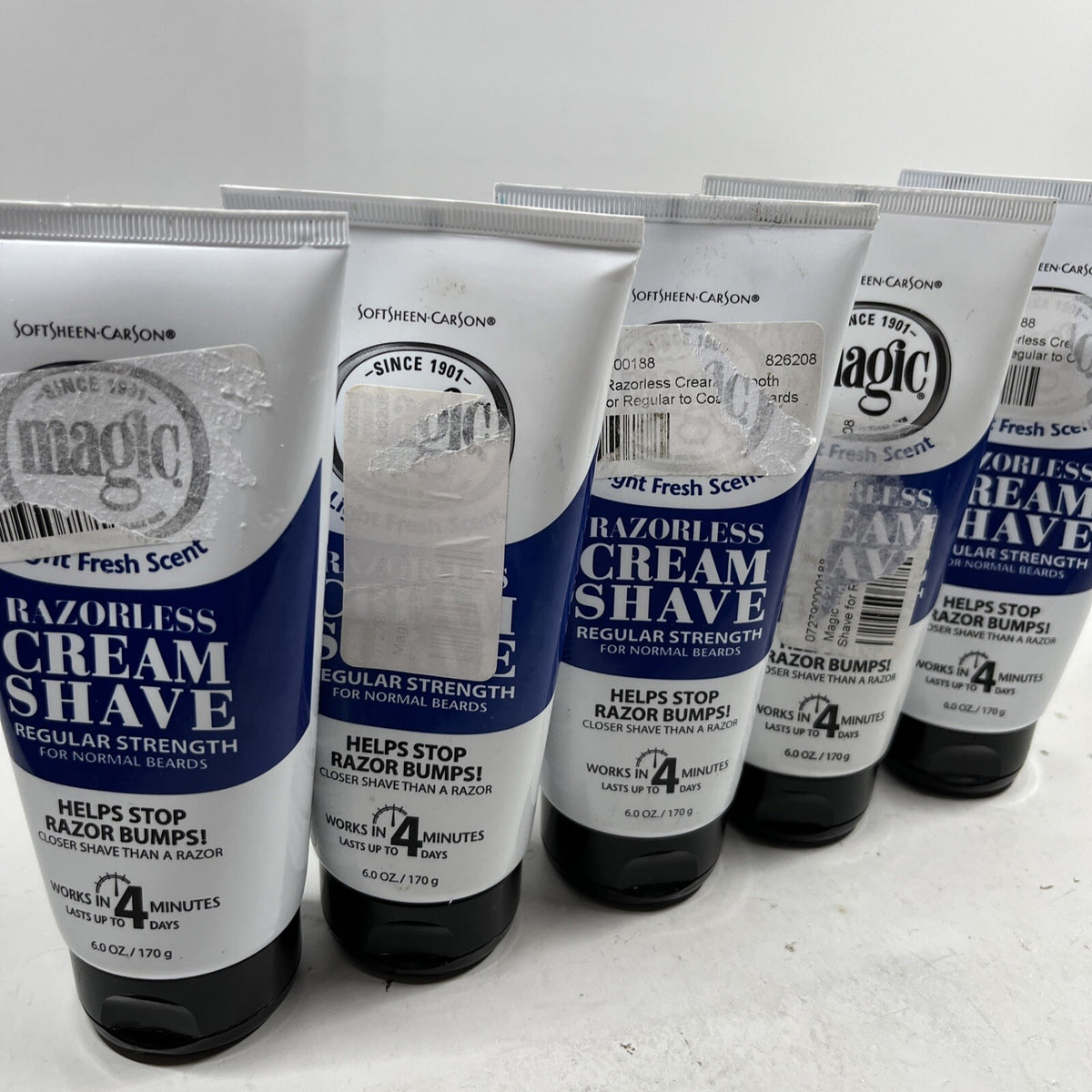 Magic Razorless Cream Shave for Men - 5 Pack, 6oz Each, Hair Removal