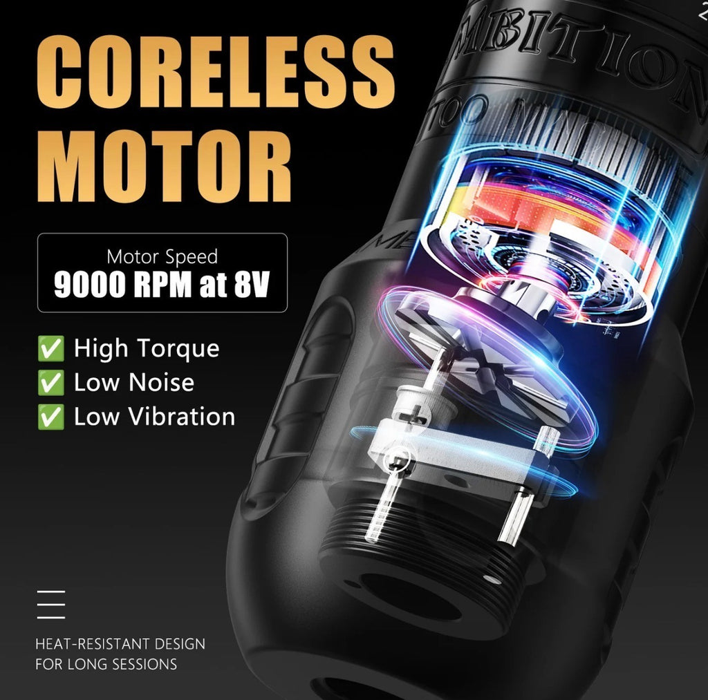 Wireless Tattoo Machine C1 Plus — 7 Stroke Settings 2.0–4.2mm, 1900mAh Battery