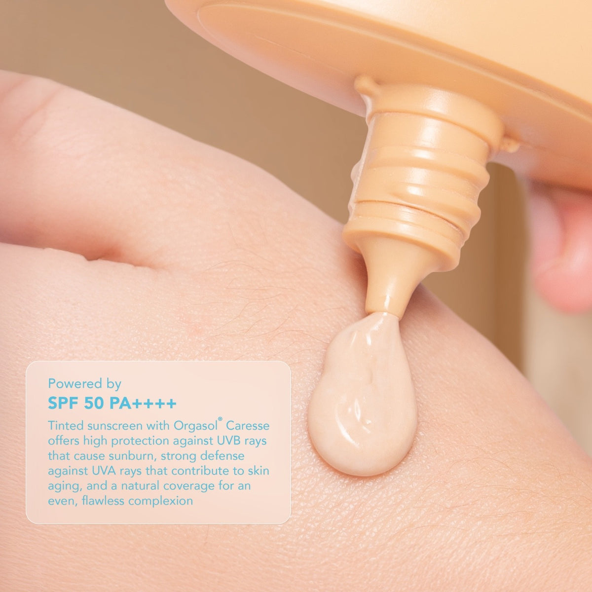 Tinted Sunscreen SPF 50 PA++++ with Orgasol for All-Day Glow & Protection