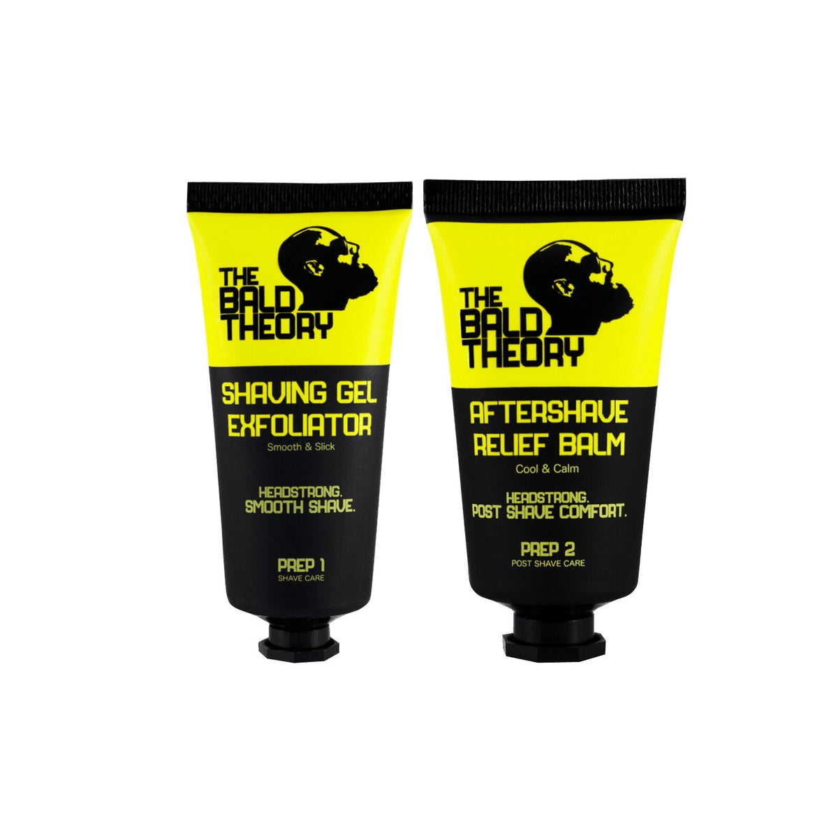 Shaving Gel Exfoliator & Aftershave Relief Balm for Bald Scalps - Hydrating & Soothing