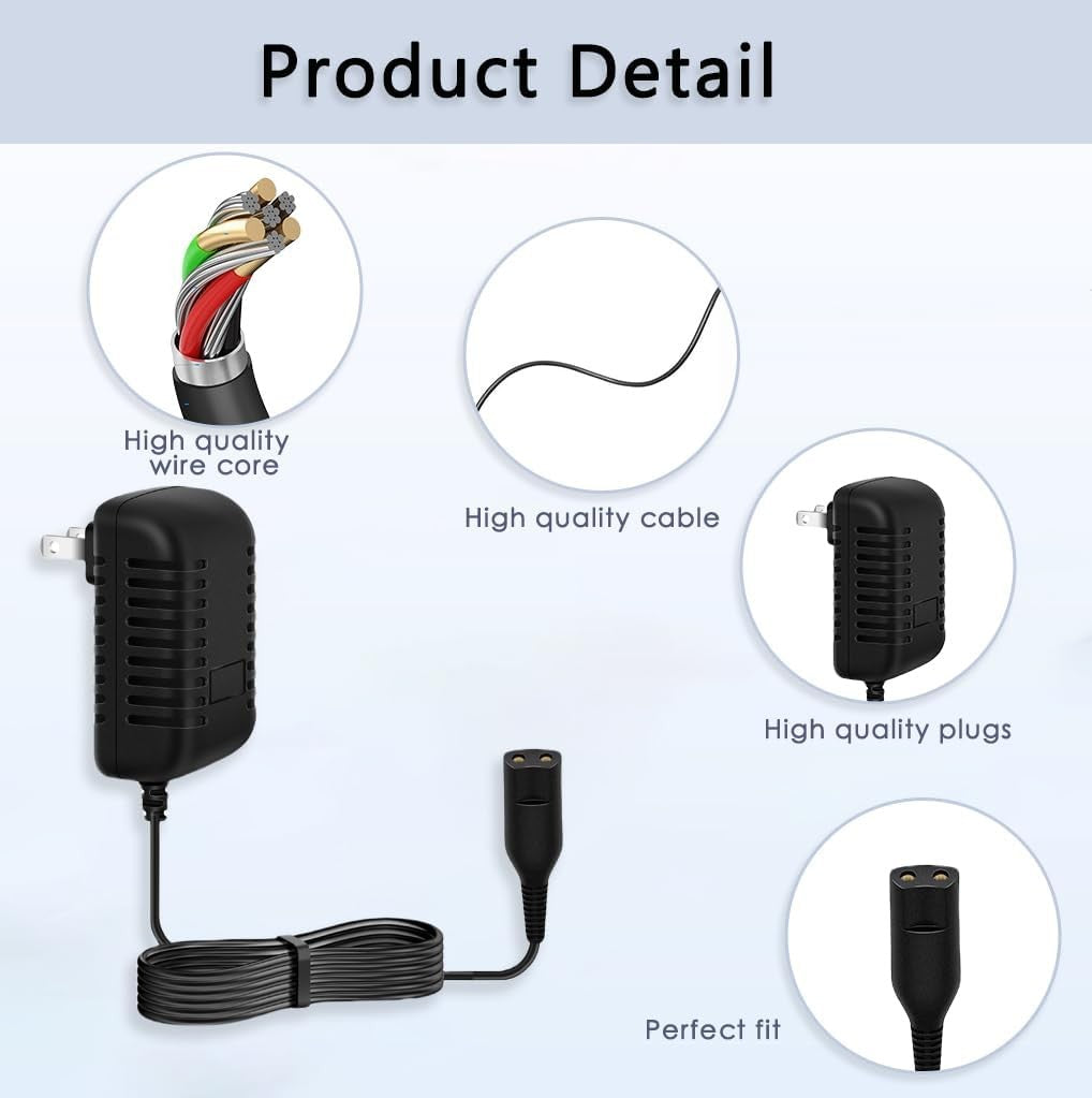 12V Replacement Charger for Braun Series S3 S5 S6 S7 S8 S9 Shavers and Trimmers