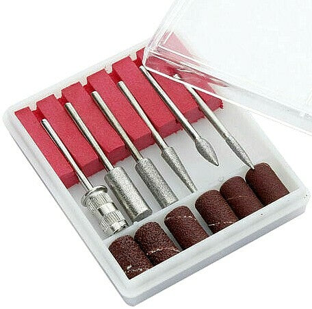 Nail Drill Bits with Sanding Bands Kit - 6 Pieces for Manicure & Pedicure