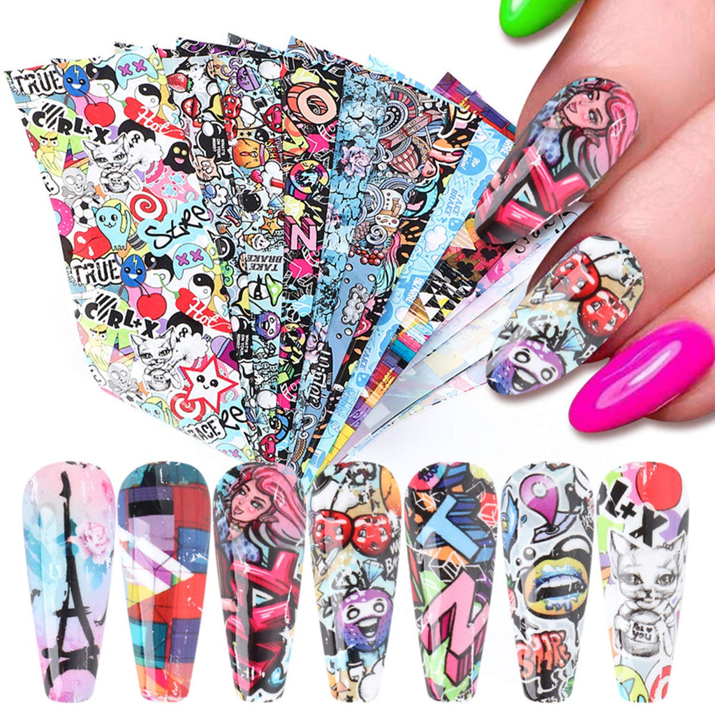 Starry Sky Nail Foil Transfer Sheets for Nail Art & Decals, 10 Sheets