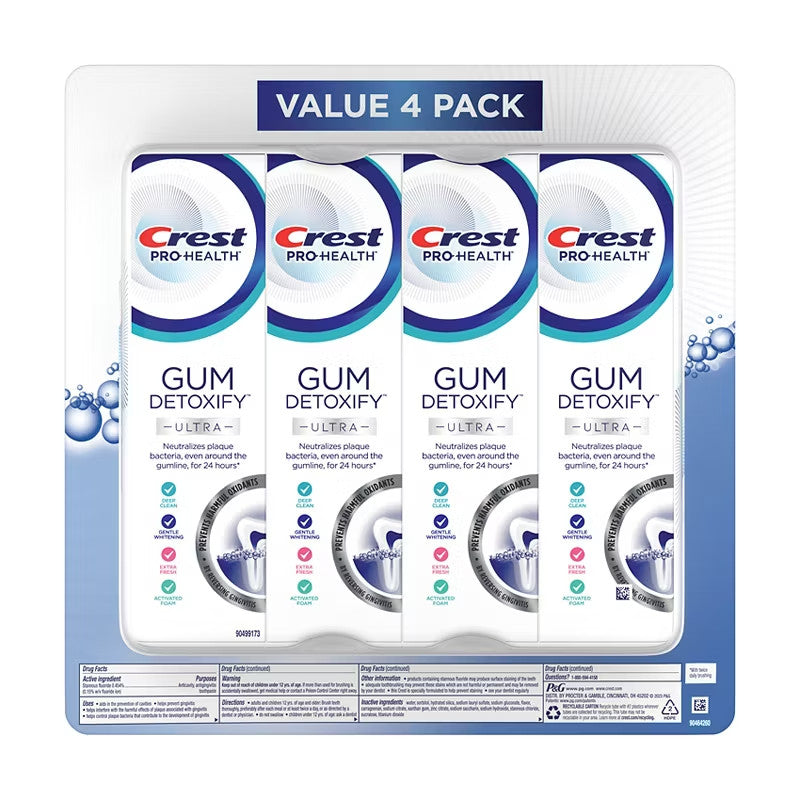 Crest Gum Detoxify Ultra Toothpaste for Gum Health - 4 Pack, 4.7 oz Each