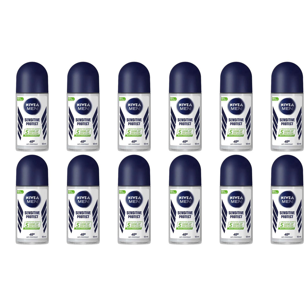 12-Pack Men Sensitive Protect Roll-On Antiperspirant Deodorant 50ml