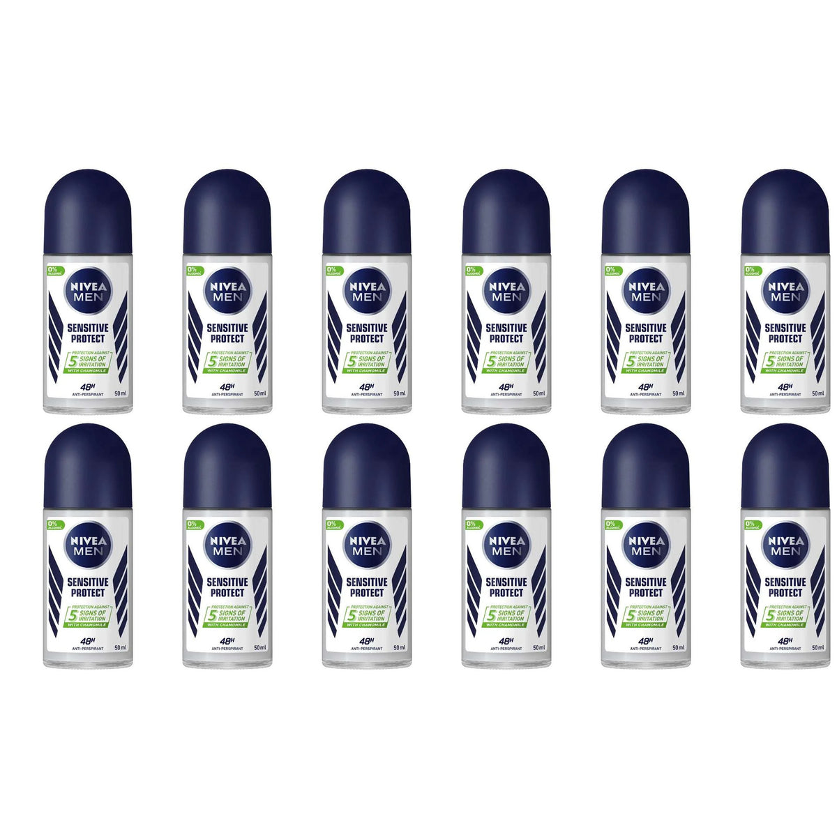 12-Pack Men Sensitive Protect Roll-On Antiperspirant Deodorant 50ml