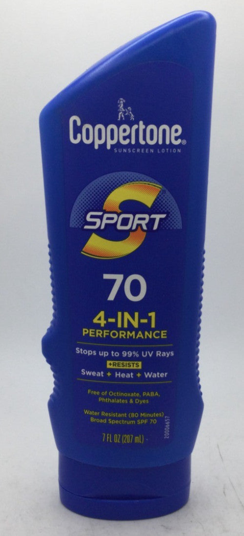 SPF 70 Sunscreen Lotion for Sports - 7 oz, Water-Resistant, Broad Spectrum