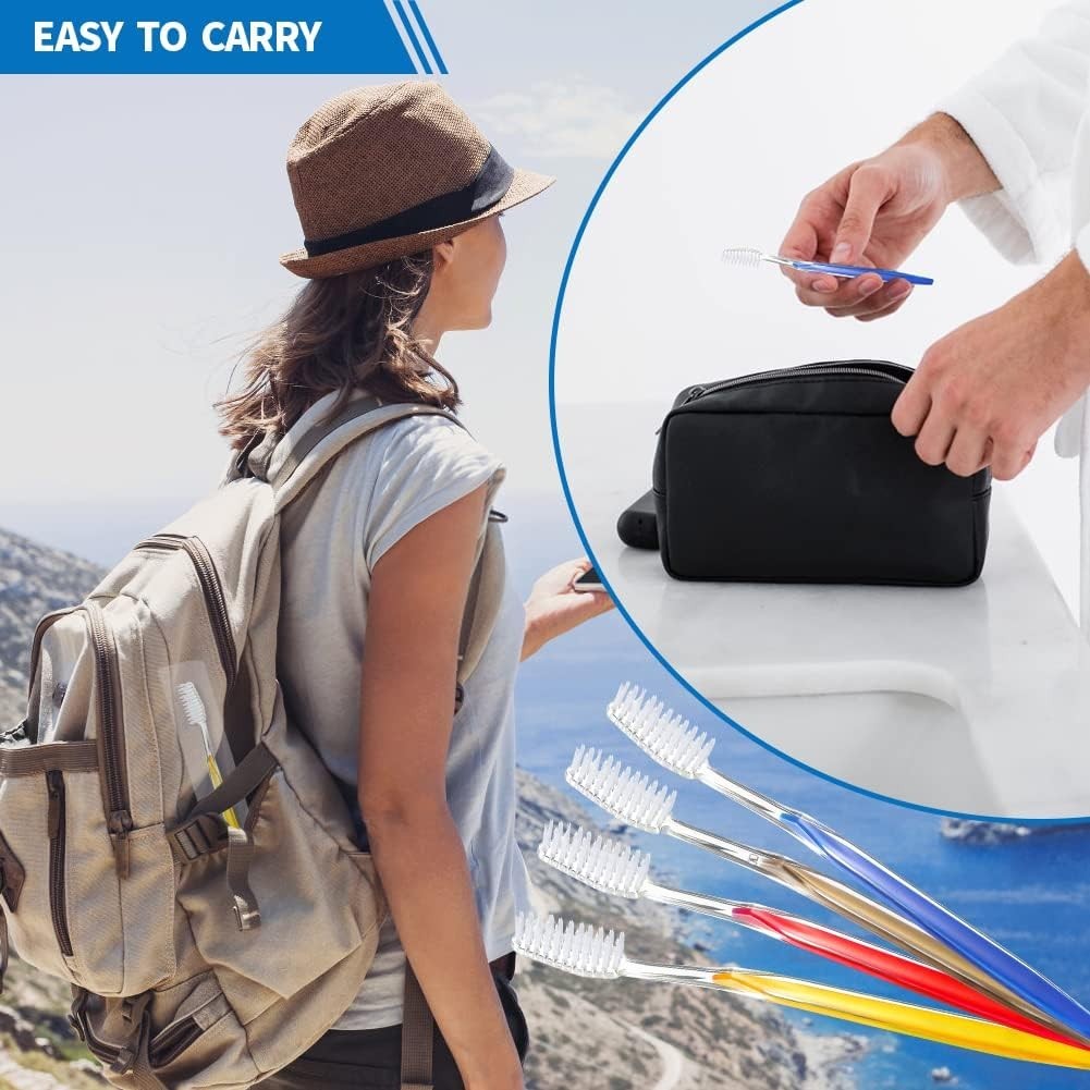 Disposable Multicolor Travel Toothbrushes Pack of 200 - Hygienic & Compact