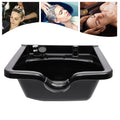 Salon Shampoo Bowl Hair Wash Sink with Hot Cold Water & Neck Rest - Black