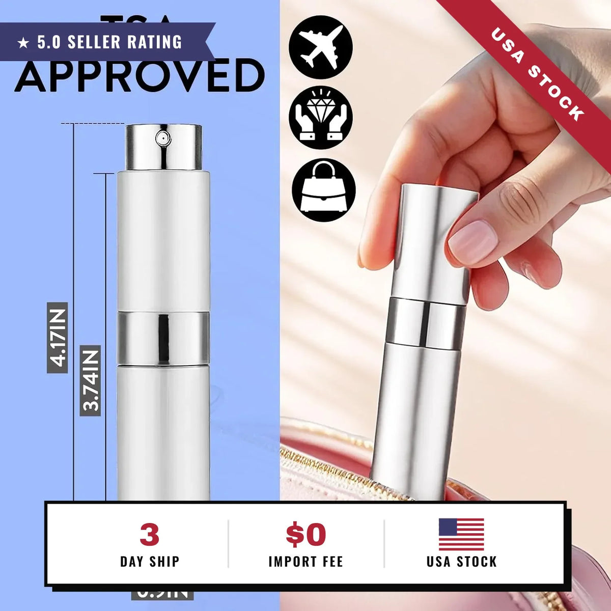 6 Pack 8ML Refillable Perfume Atomizer Spray Bottles for Travel & Reuse