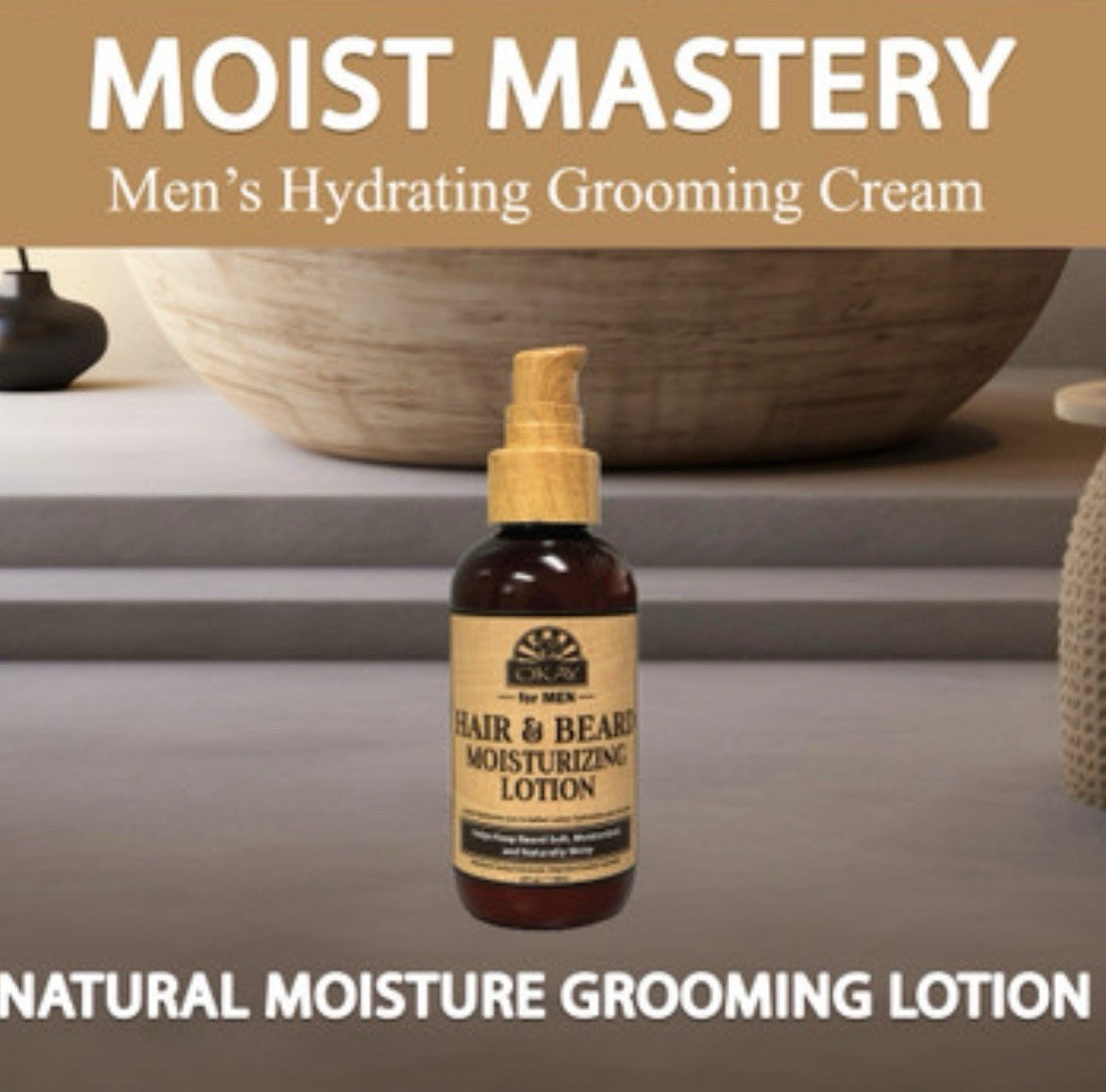 Men's Moisturizing Hair & Beard Lotion – 4 oz Beard Care & Hair Hydration