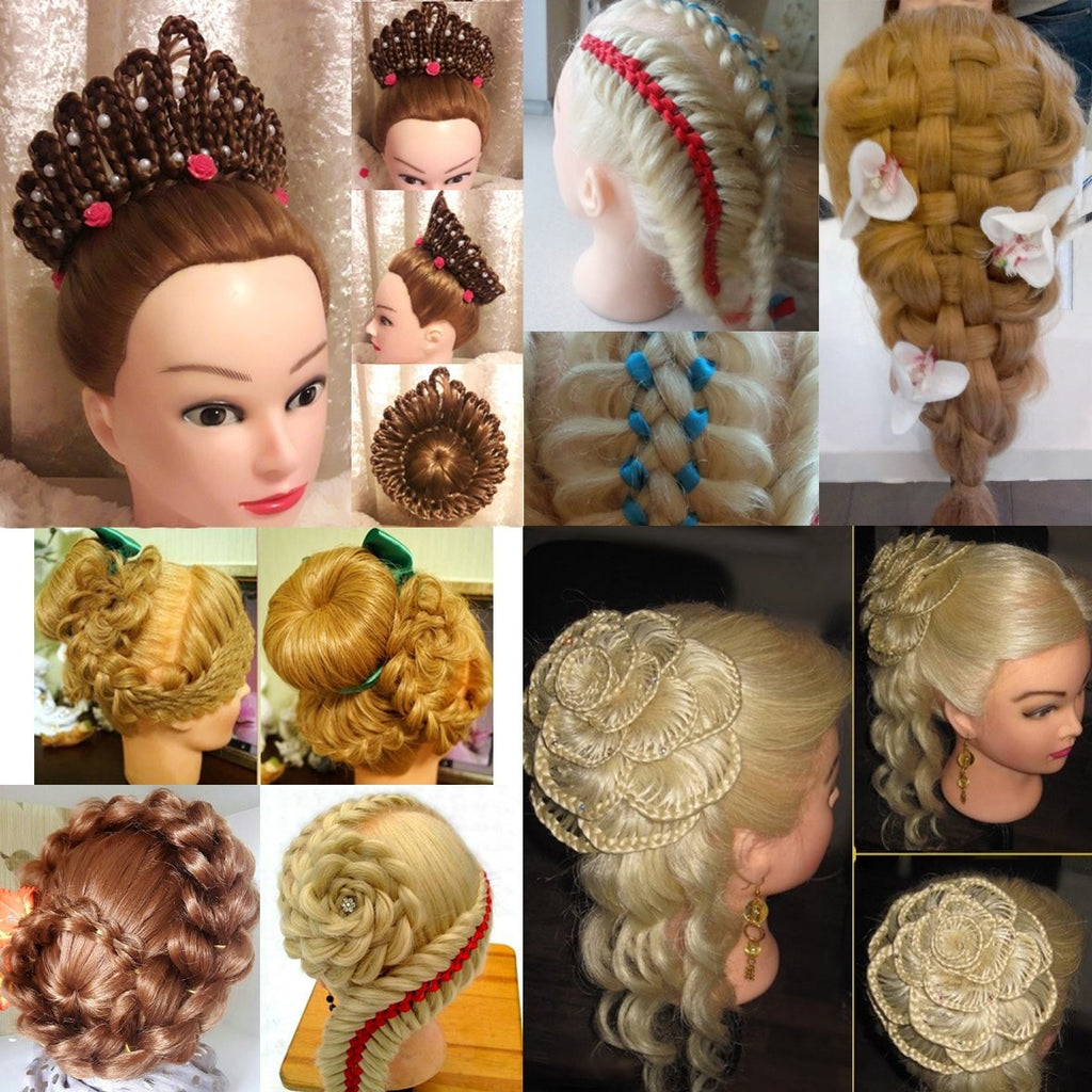 Mannequin Head with Human Hair for Hair Styling Training, Display & Practice