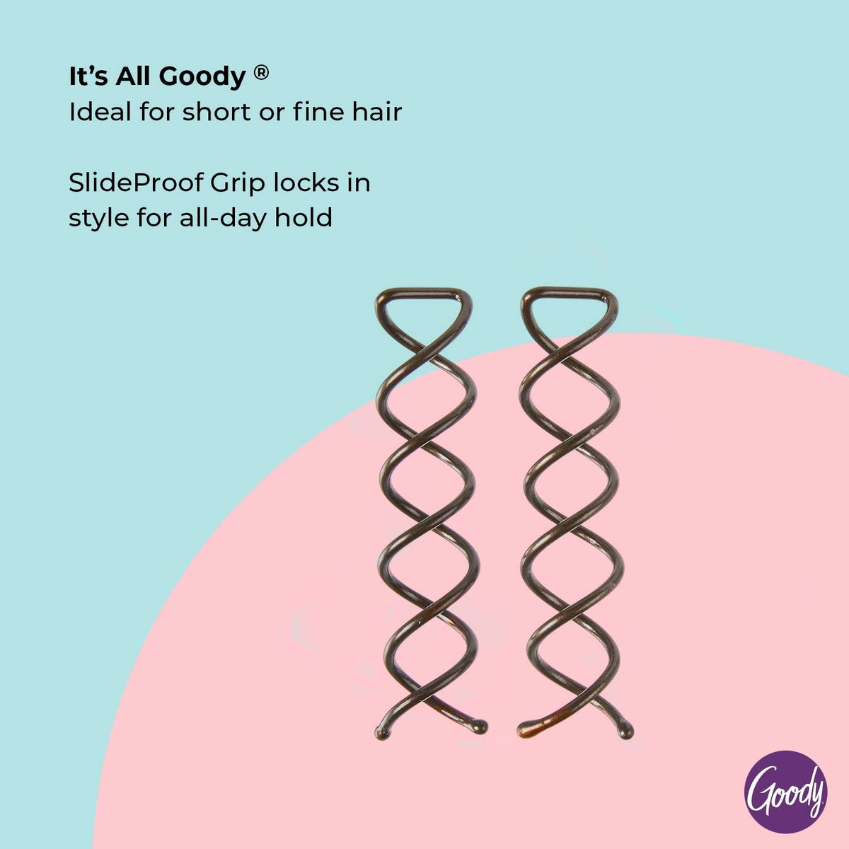 Goody Mini Spin Pins for Hair Styling - 2 Pack Spiral Hair Clips