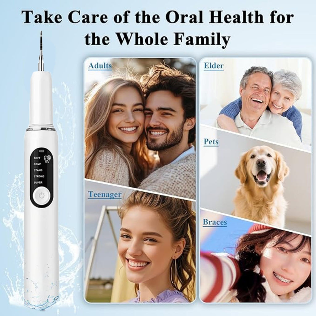 Ultrasonic Electric Tooth Cleaner Tartar & Plaque Remover Dental Scaler Kit