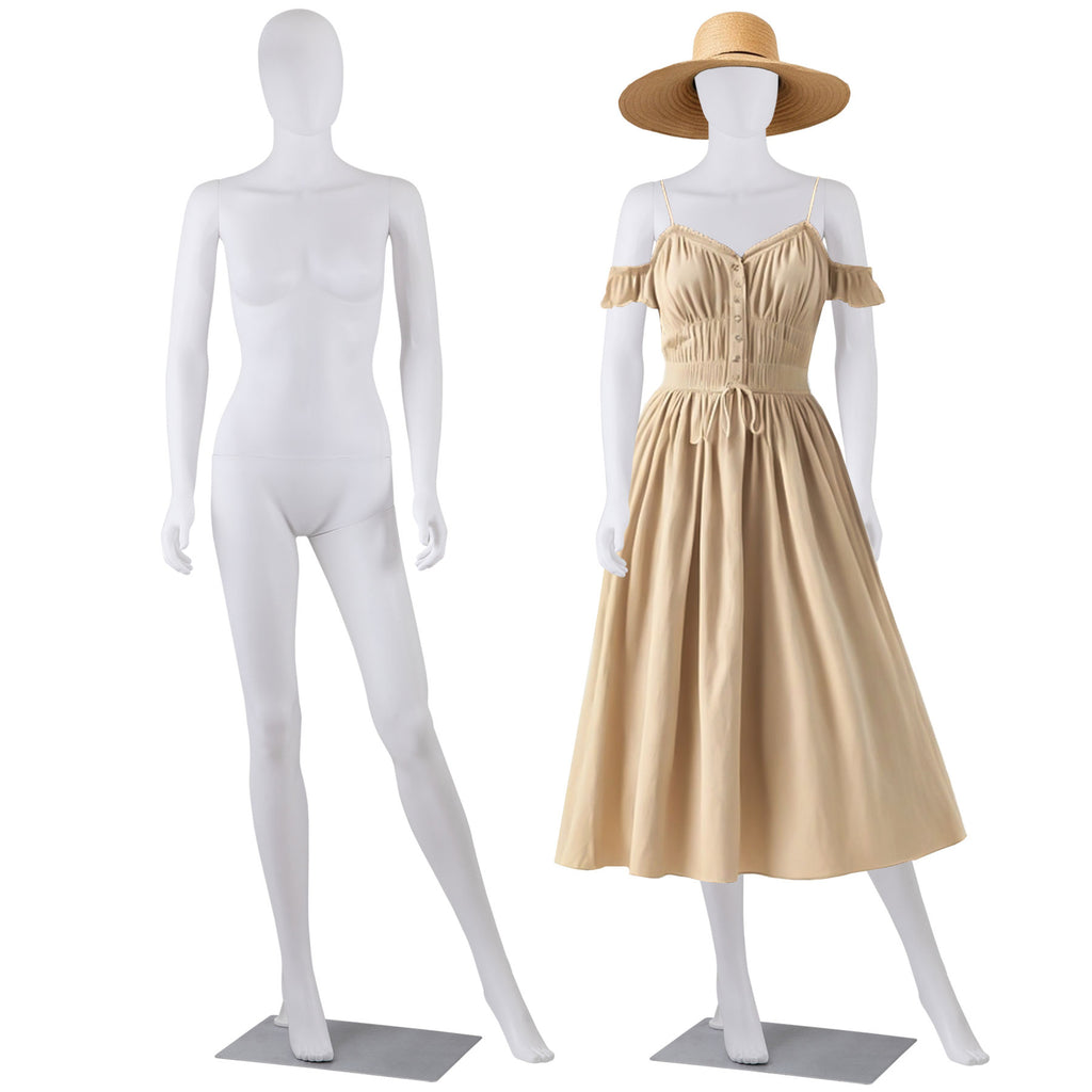 Female Full Body Dress Form Mannequin Adjustable White 70 Inches