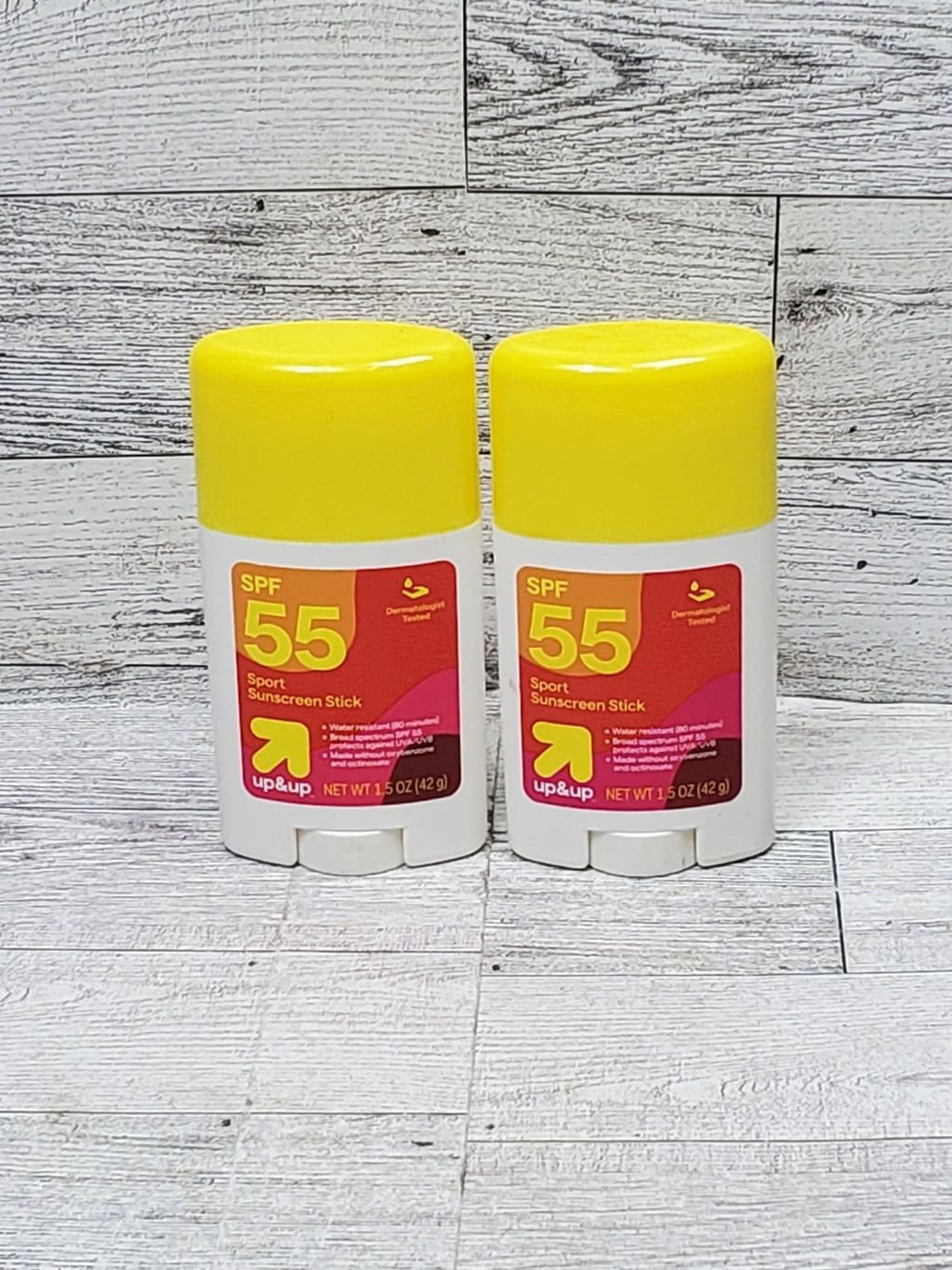 Adult SPF 55 Sunscreen Stick - Waterproof Sunblock, 1.5oz, 2 Pack