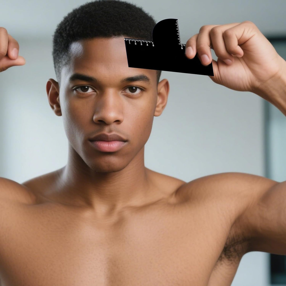 Professional Hairline Shaping Cards for Barbers - 2 Pcs Black T-Shaped Enhancement Tools